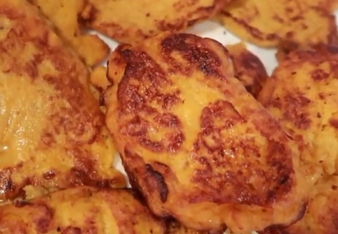 sweet potato pancakes ready to be served